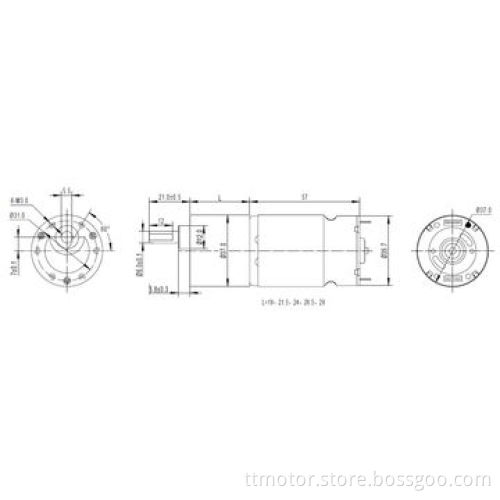 37mm 12V high torque low speed DC geared motor GM37-555